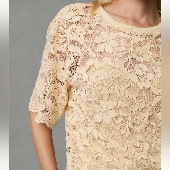 Anthropologie Dolan Boxy Lace Tee - Picture 4 of 6